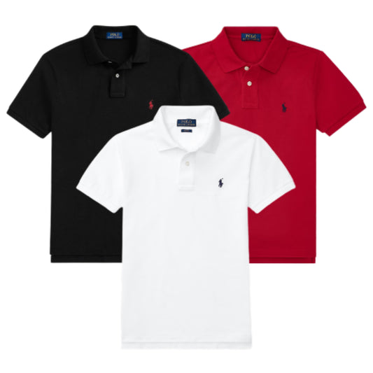 Kaufen Sie 1, erhalten Sie 3 – Polo-Shirt-Set aus Piqué-Baumwolle
