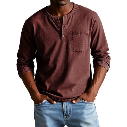 Vintage-Raglan-T-Shirt für Herren aus Baumwolle und Leinen 